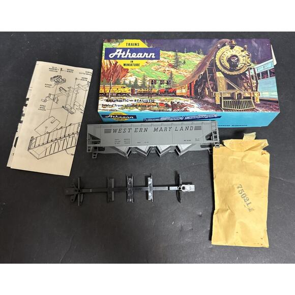 Athearn 1757 Western Maryland Hopper Car Kit Unassembled HO Scale - Picture 1 of 7
